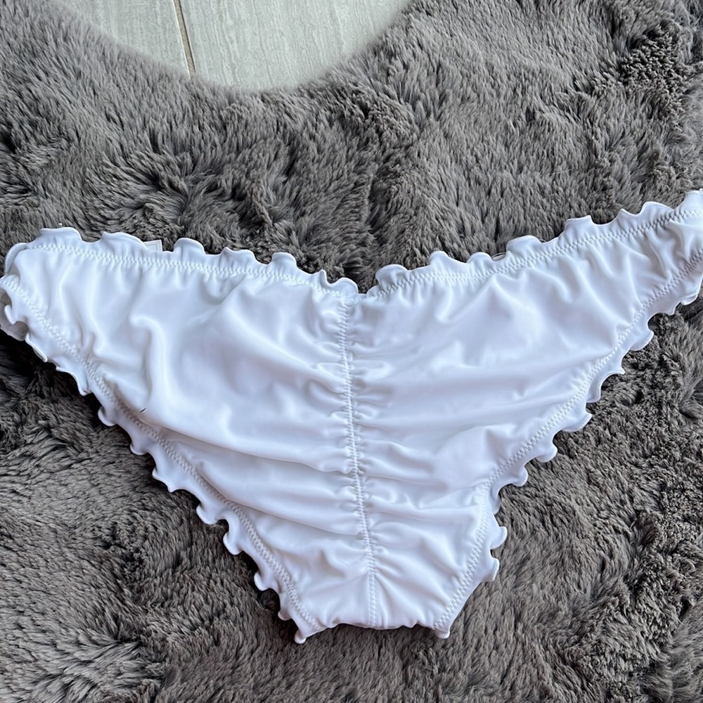White Ruched Bikini Bottom - Picture 2 of 2